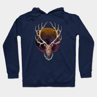 Full Moon Reindeer Skull Hoodie